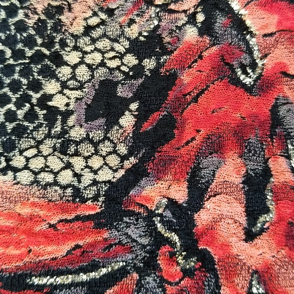 Joseph Ribkoff Vintage Croptop Beaded Bolero Jacket Top Wrap / Sz 6 / Red, Black - Picture 9 of 16